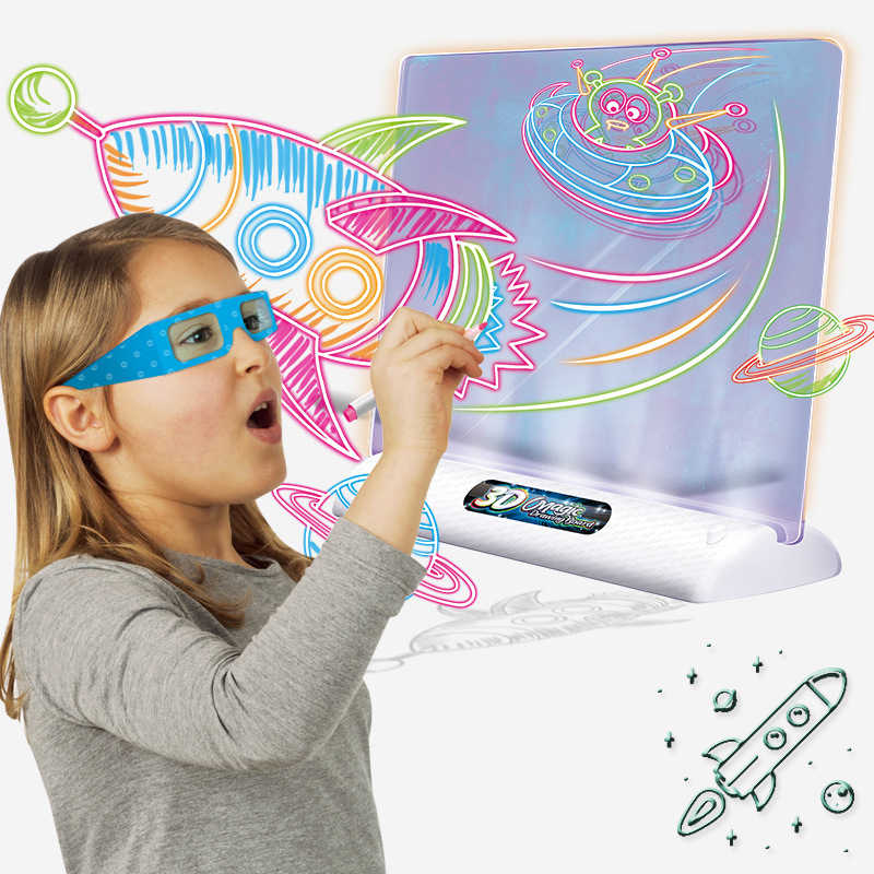 TABLERO DE DIBUJO MAGICO 3D INCLUYE GAFAS 3D!